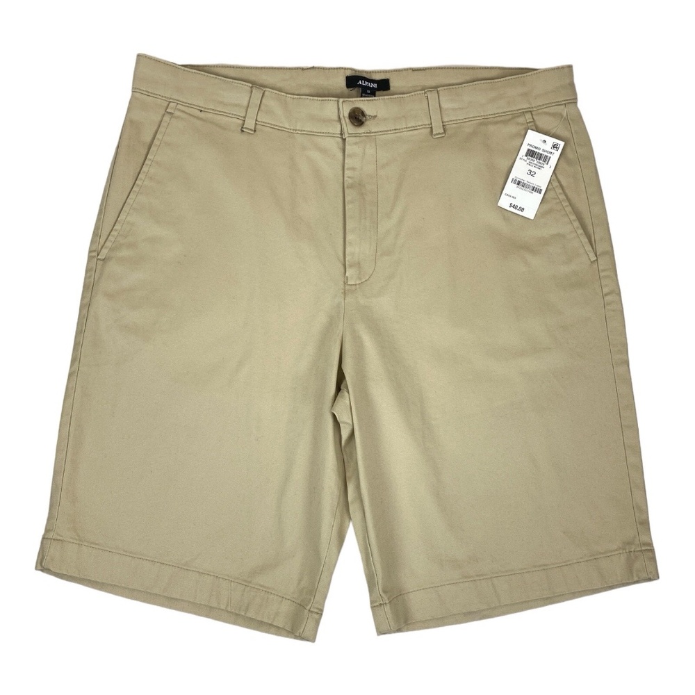 Alfani Chino Shorts Men's Size 32 Pale Khaki  Casual Travel Golf